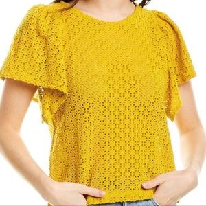 Madewell texture and thread yellow shirt